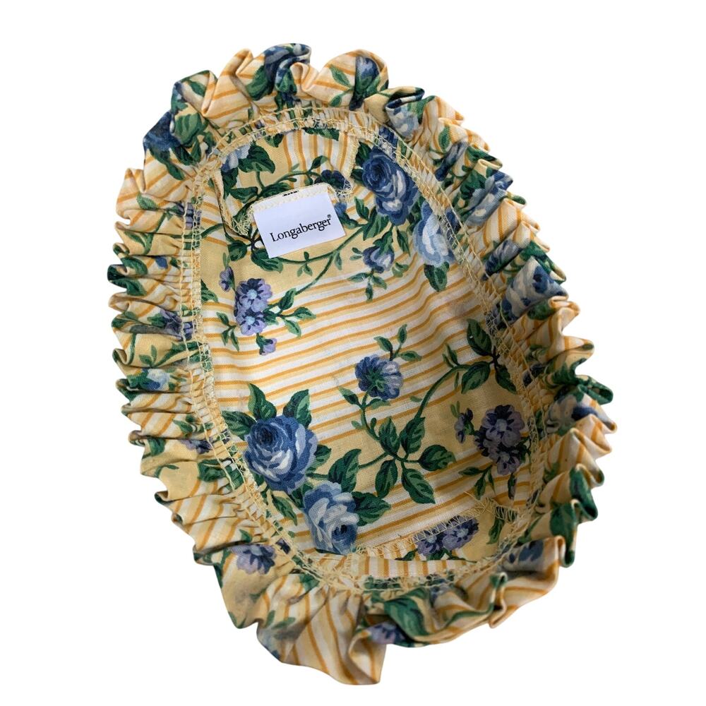Longaberger Lavender Booking Basket Cotton Liner Rose Trellis